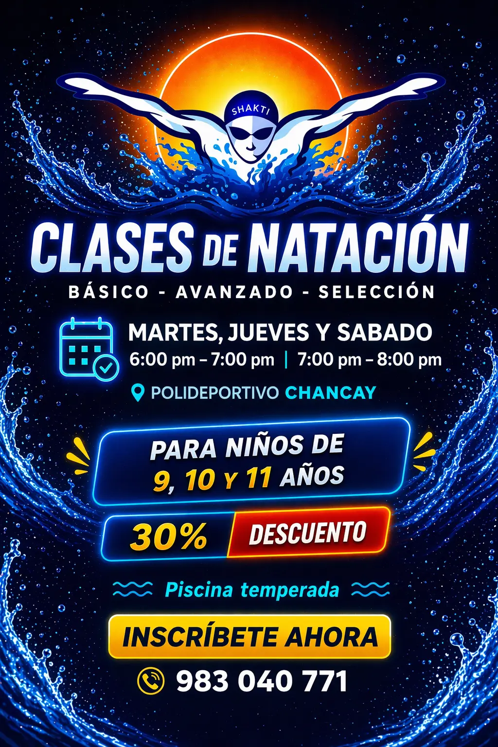 Clases de natación para adultos en Piscina de Chancay - Club Shakti